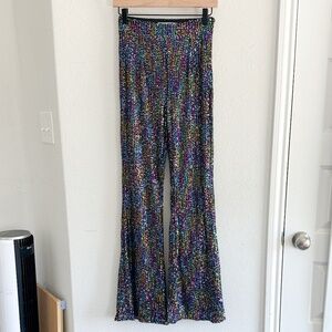 AMAZING LACE Galaxy Sequin High Waist Flare Party Pants S